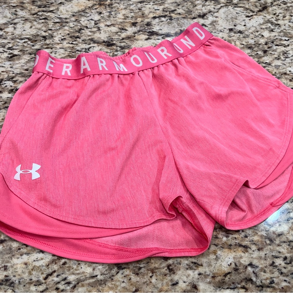 Pink under armour shorts